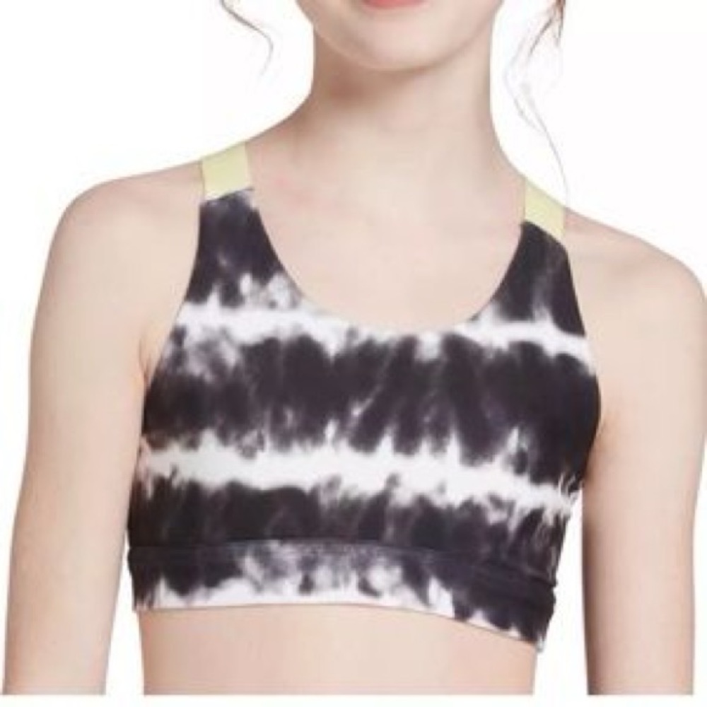 DSG GIRLS Black and White Bra with Yellow Highlights - Size XL Kids